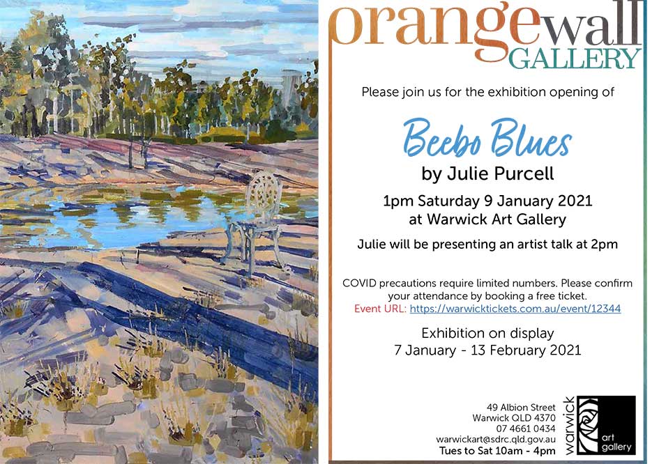 Exhibition invitation Beebo Blues at Warwick Art Gallery